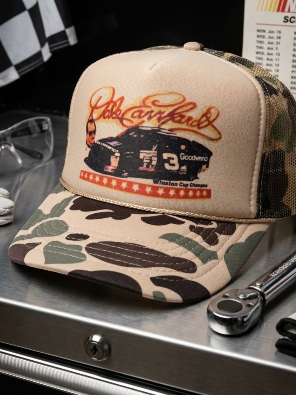 Retro Dale Earnhardt Hat 3 Racing Camo Winston Cup Foam Rope Snapback Cap USA Ne